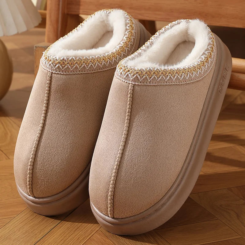New Fluffy Slippers Women House Flats Fashion Plush Winter Designer Shoes