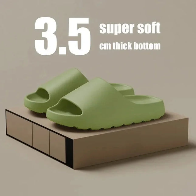 Cloud‑Style Thick‑Sole EVA Slides – Plush Cocoa Comfort for Beach or Home