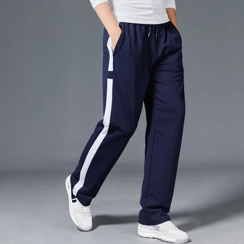 Loose Fit Men’s Straight-Leg Stripe Running Sweatpants-HighTouch