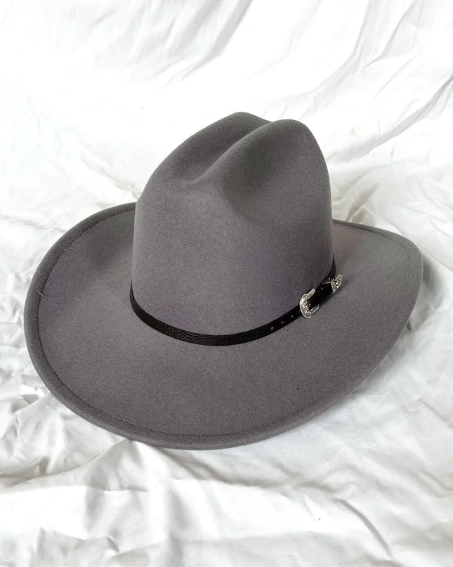 Classic Vintage Western Cowboy Hat – Leather Wide Brim Adjustable