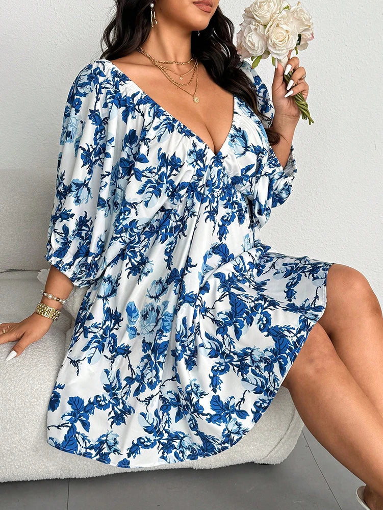 Floral Print Vacation Dress Women's Casual Elegant Maxi Dress for Summer