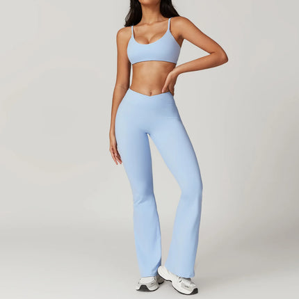 Seamless 2-Piece Yoga Set – Crop Top & High-Waist Leggings