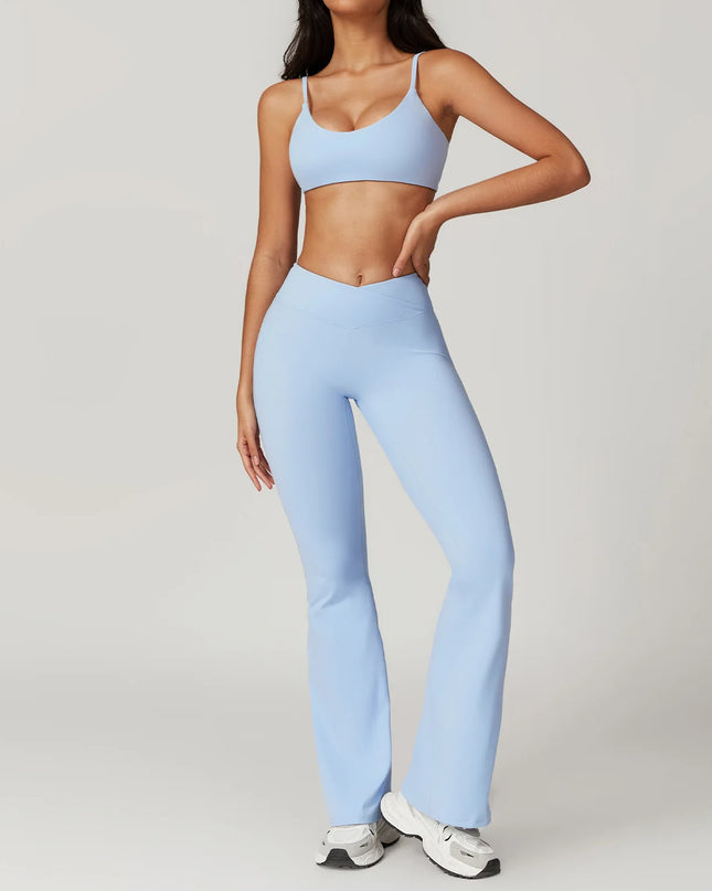 Seamless 2-Piece Yoga Set – Crop Top & High-Waist Leggings