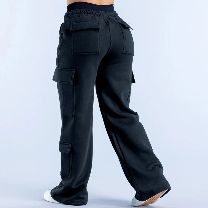 Men Women Cargo Work Pants Multi Pocket Straight Leg-HighTouch