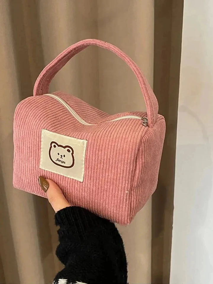 Large Capacity Makeup Bag for Women - Soft Plush Cosmetic Organizer-HighTouch