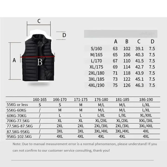 Men’s Cotton-Padded Sleeveless Vest
