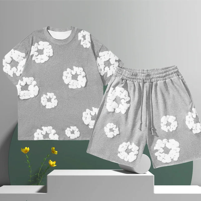 Denim Tears Cotton Flower 3D Printed Shorts Set