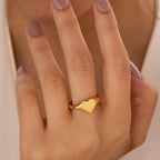 Minimalist Round Ring Gold Colour Plated Women's Rings for Parties and Festivals-HighTouch