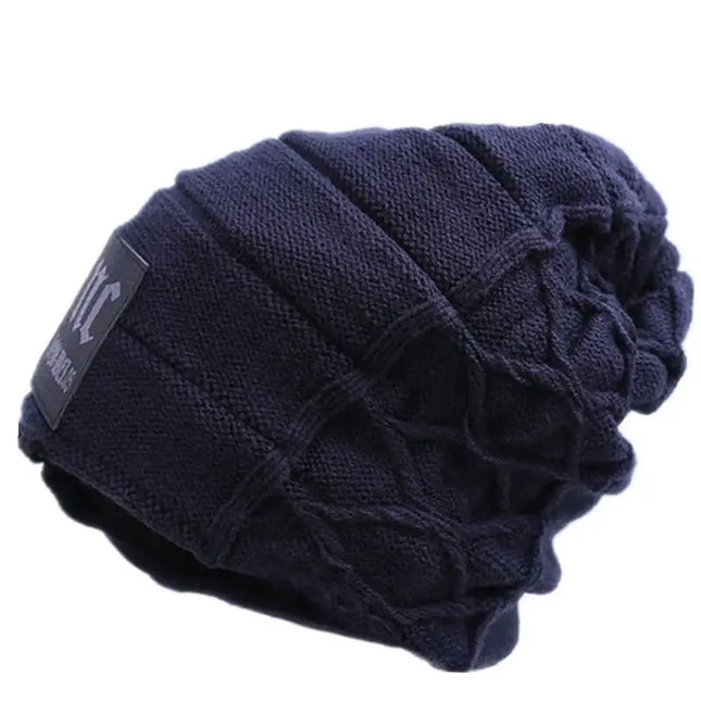 NC Letter Fur-Lined Unisex Knitted Winter Beanie