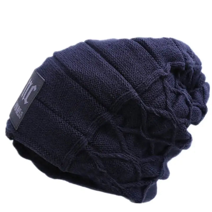 NC Letter Fur-Lined Unisex Knitted Winter Beanie-HighTouch