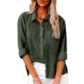 Women’s Long Sleeve Cotton-Linen Shirt