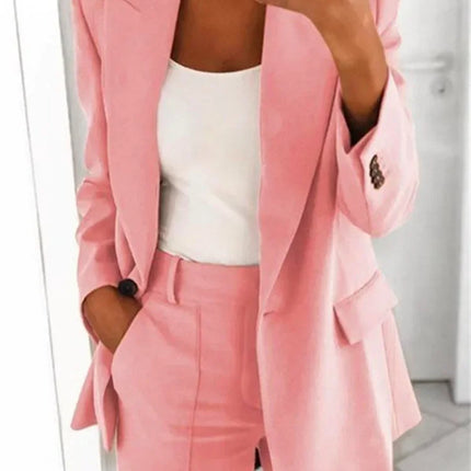 Plus-Size Women’s Casual Blazer S–5XL – Long Sleeve Solid Work Jacket
