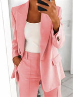 Plus-Size Women’s Casual Blazer S–5XL – Long Sleeve Solid Work Jacket-HighTouch