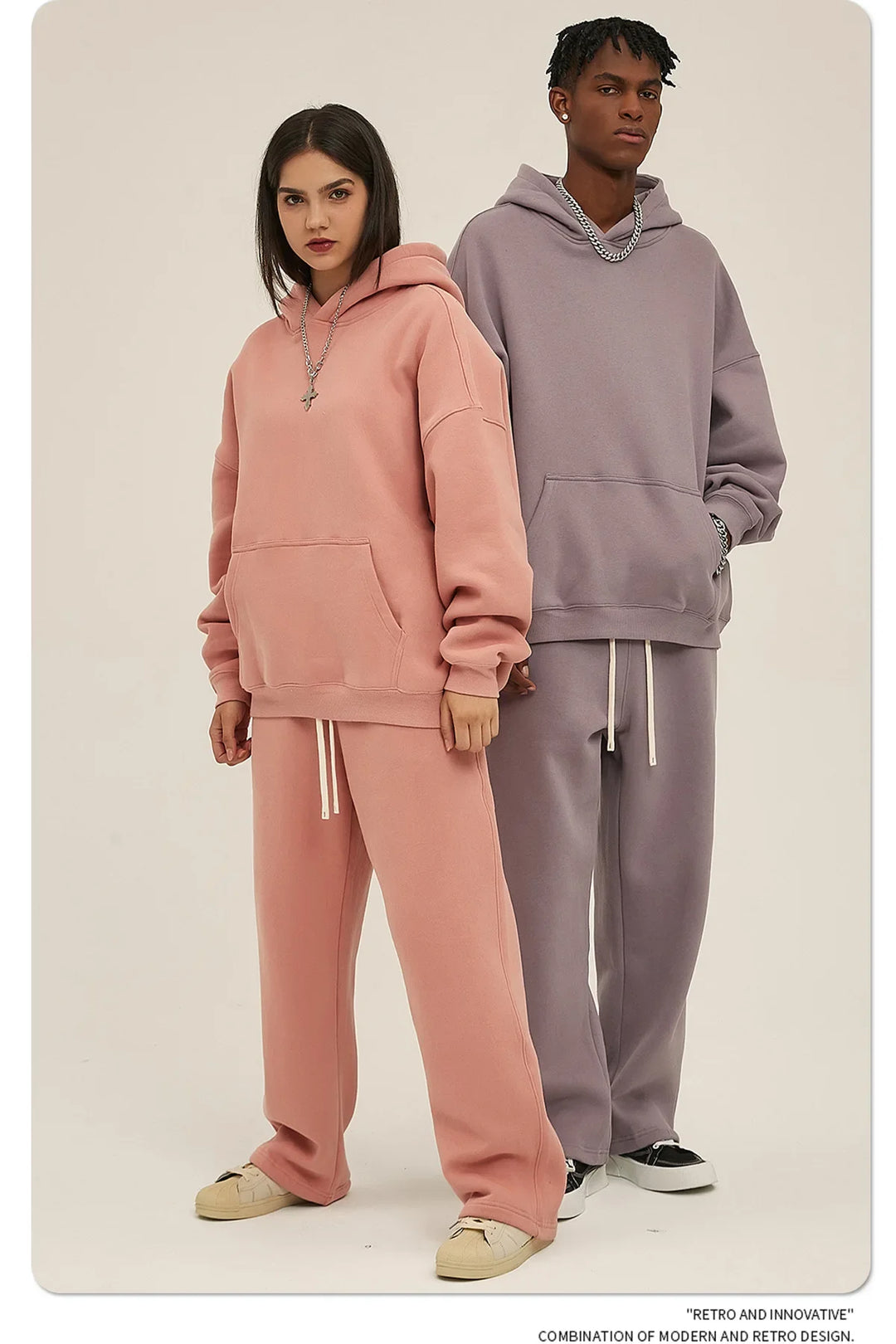 Men’s Plush Hoodie & Wide Leg Joggers-HighTouch