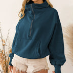 Women's Zip-Up Lazy Style Hoodie-HighTouch