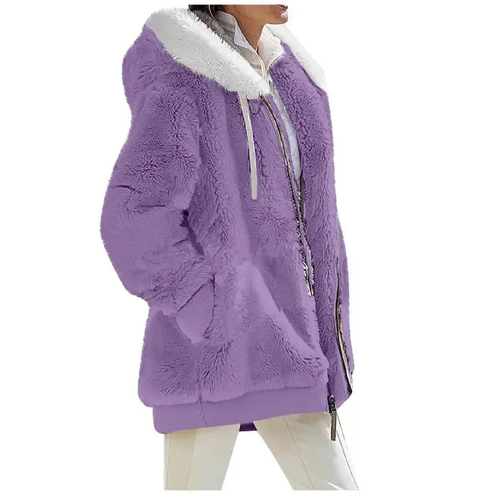 Women’s Hooded Zip-Up Fleece Jacket-HighTouch