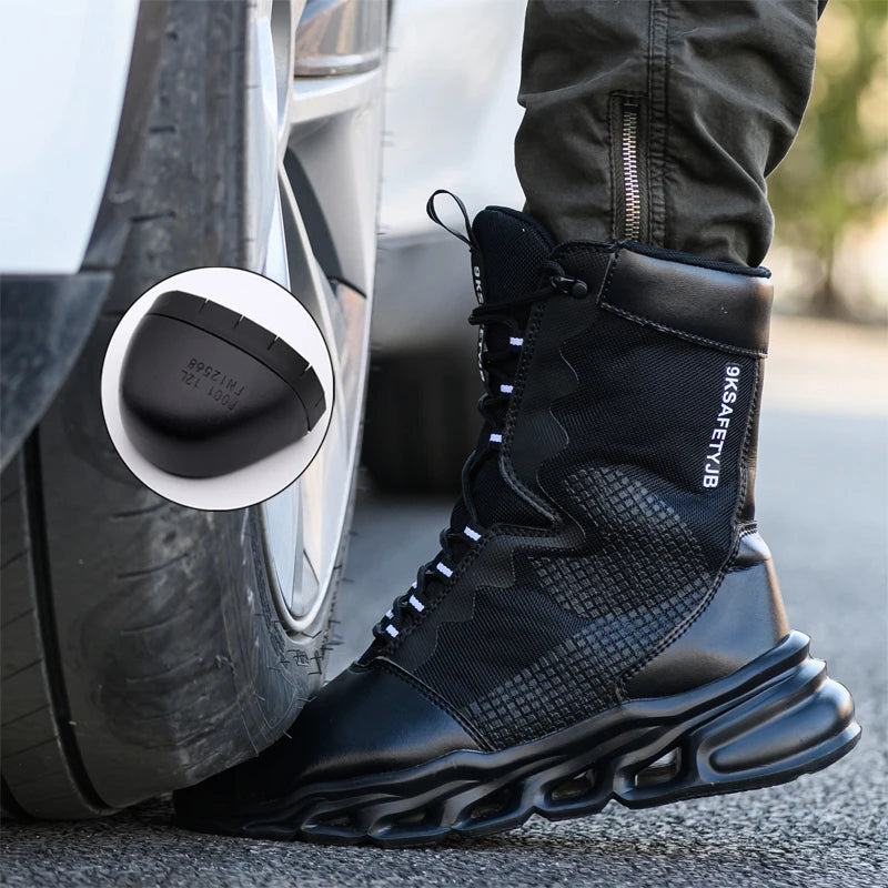 Men’s Steel-Toe Lightweight Tactical Work Boots-HighTouch