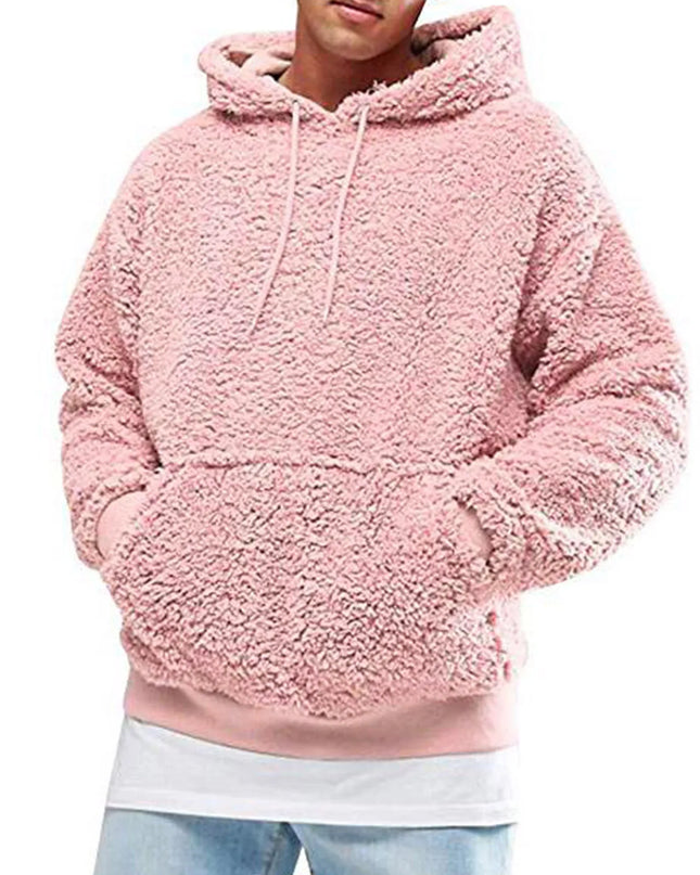 Men's Sherpa Fuzzy Pullover Hoodie