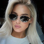 Retro Oval Metal-Frame Sunglasses-HighTouch