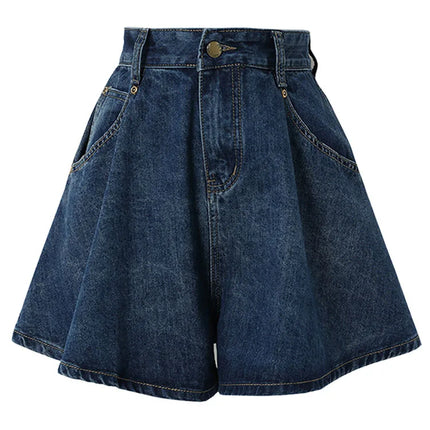 High Waist Denim Shorts Women – S-3XL Wide Leg Summer Fit