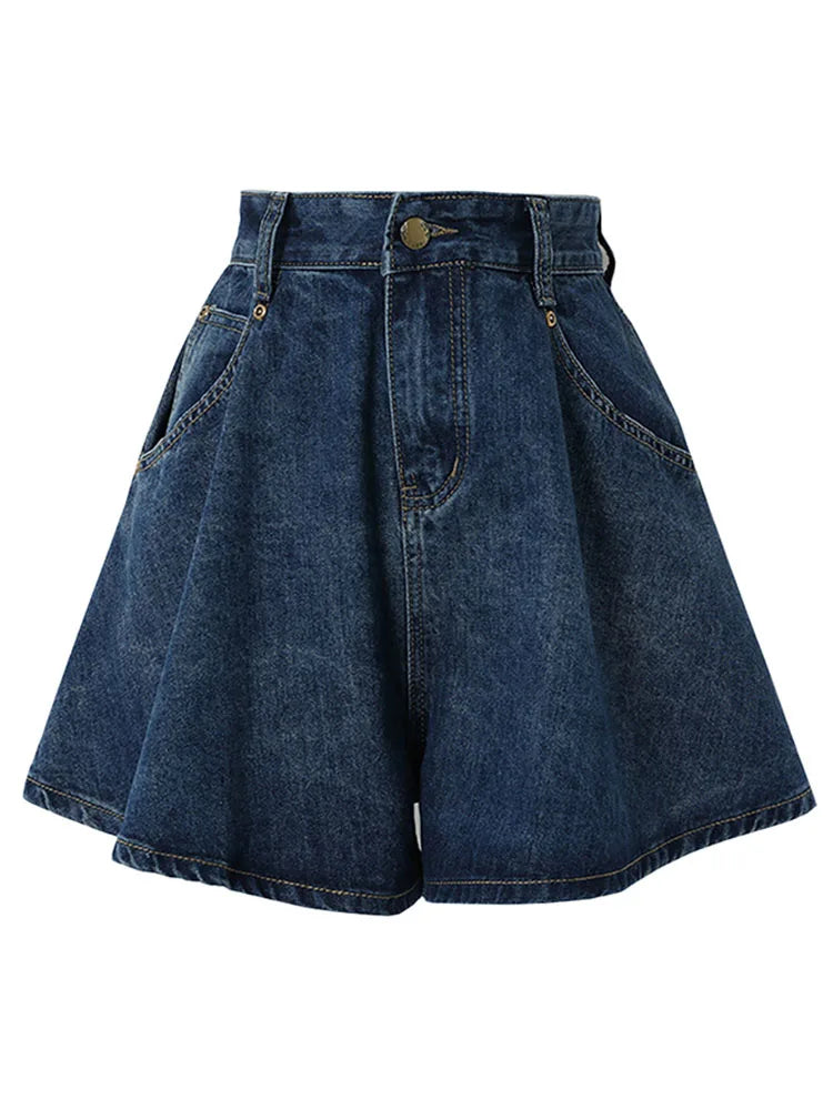 High Waist Denim Shorts Women – S-3XL Wide Leg Summer Fit