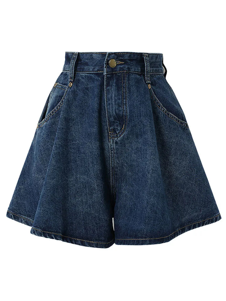 High Waist Denim Shorts Women – S-3XL Wide Leg Summer Fit-HighTouch