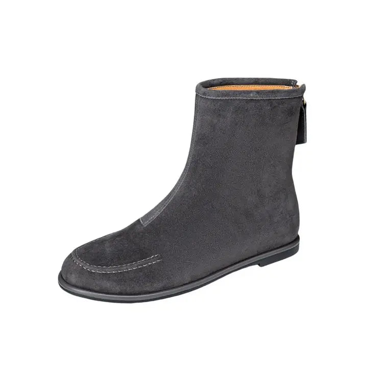 Premium Sheep Suede Chelsea Ankle Boots-HighTouch