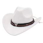 Western Cowboy Hat – Jazz Knight felt hat with bull-shaped décor-HighTouch