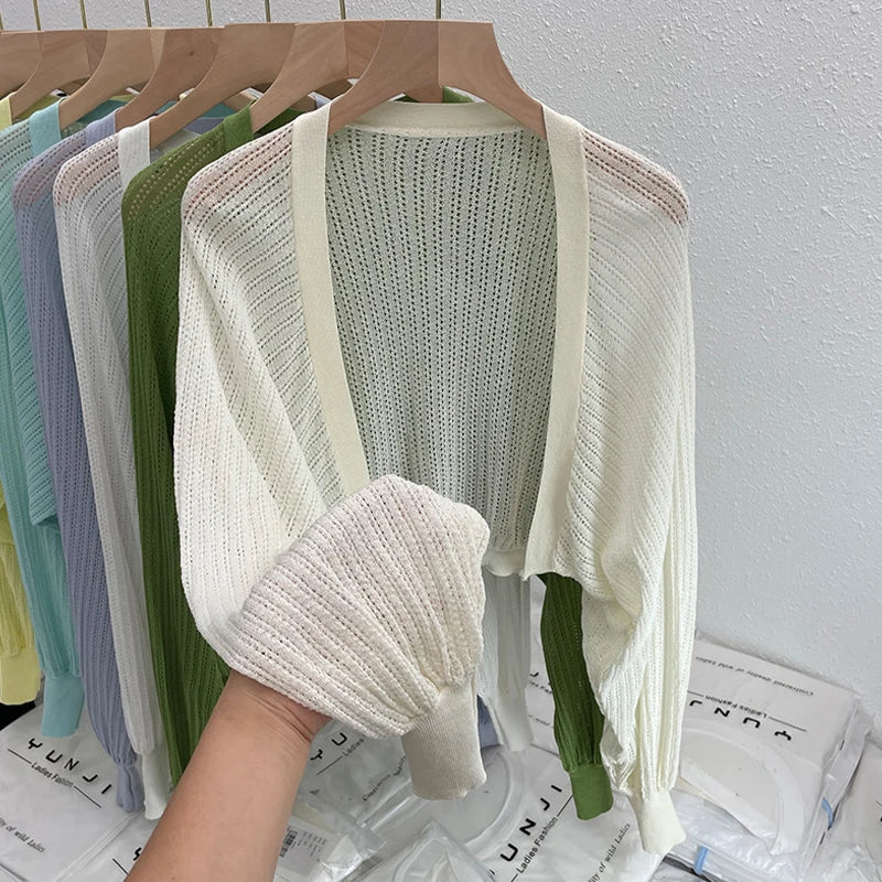 Lightweight Ice Polyster Sunscreen Cardigan for Women