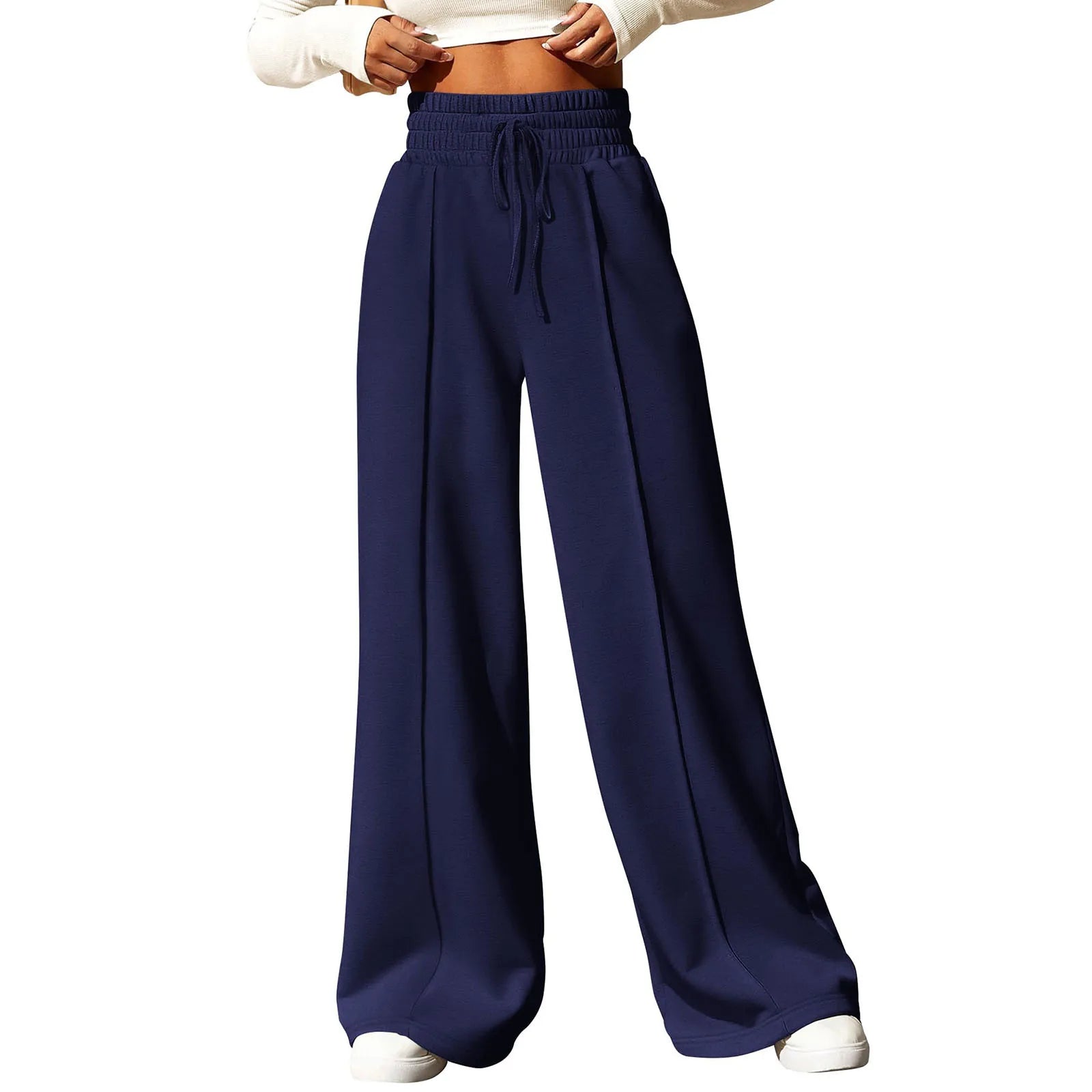 High‑Waisted Drawstring Wide‑Leg Sweatpants – Casual, Comfy & Chic