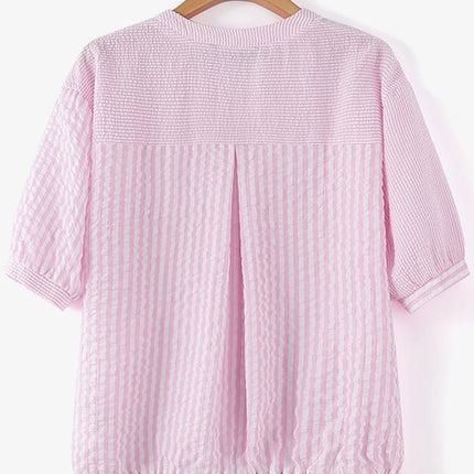 Elegant Striped V-Neck Blouse
