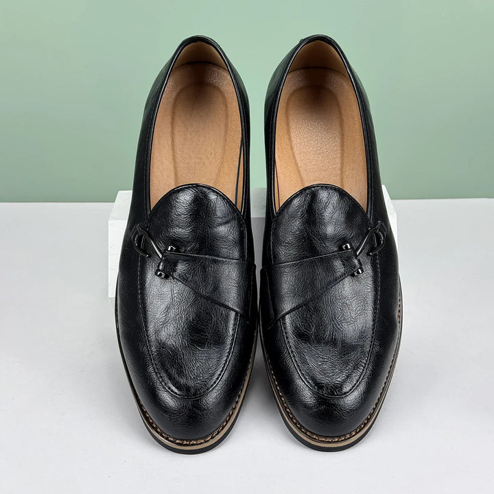 Men's Leather Bit Loafers | Classic Horsebit Dress Slip-On Shoes