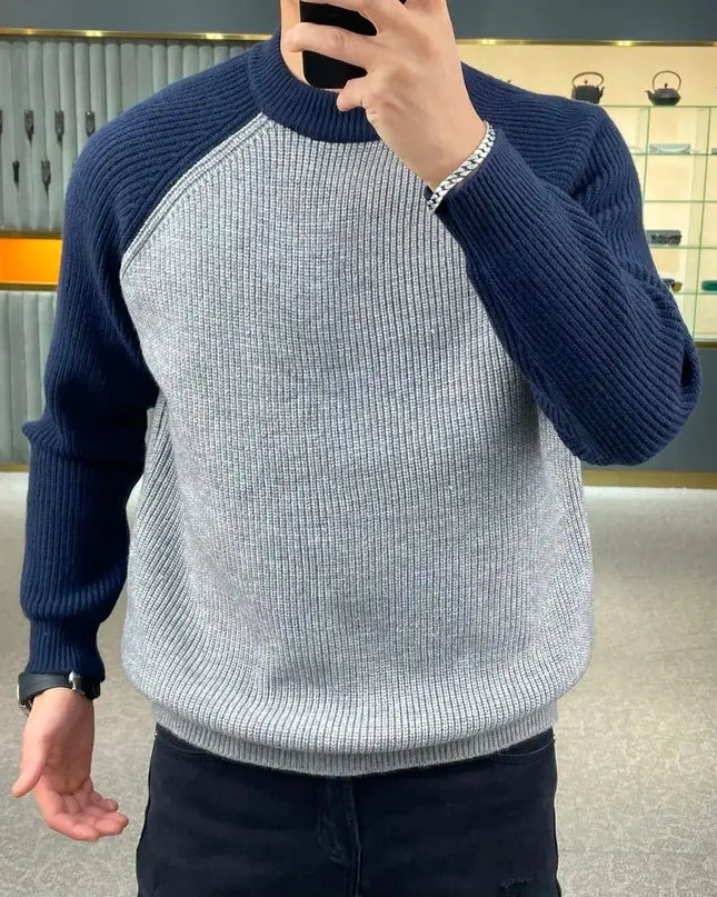 Color-Blocked Pullover Sweater Men