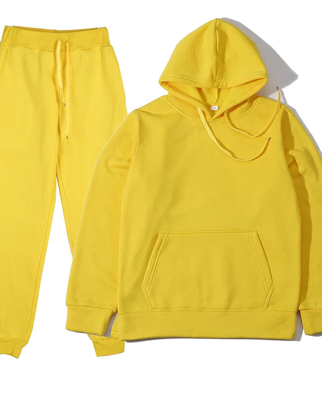 Men’s Solid Color Hoodie & Jogger Tracksuit Set