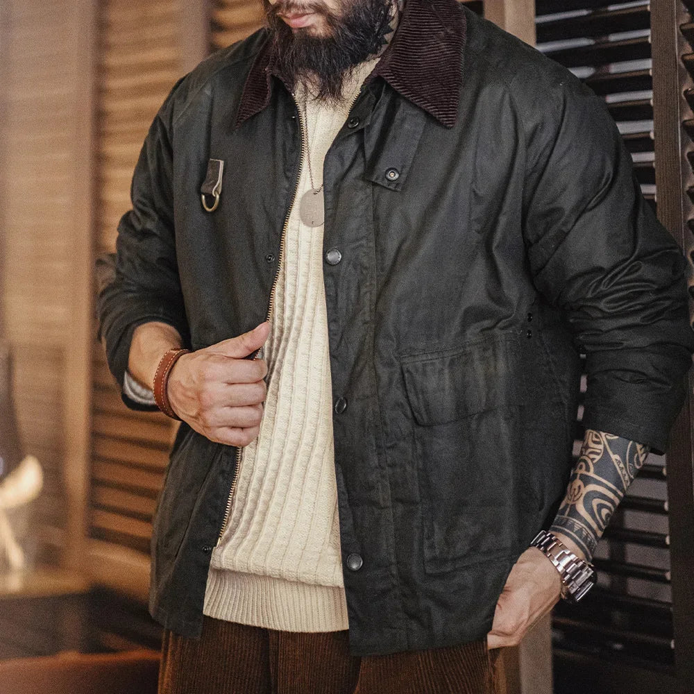 Waxed Spey Fishing Jacket Men