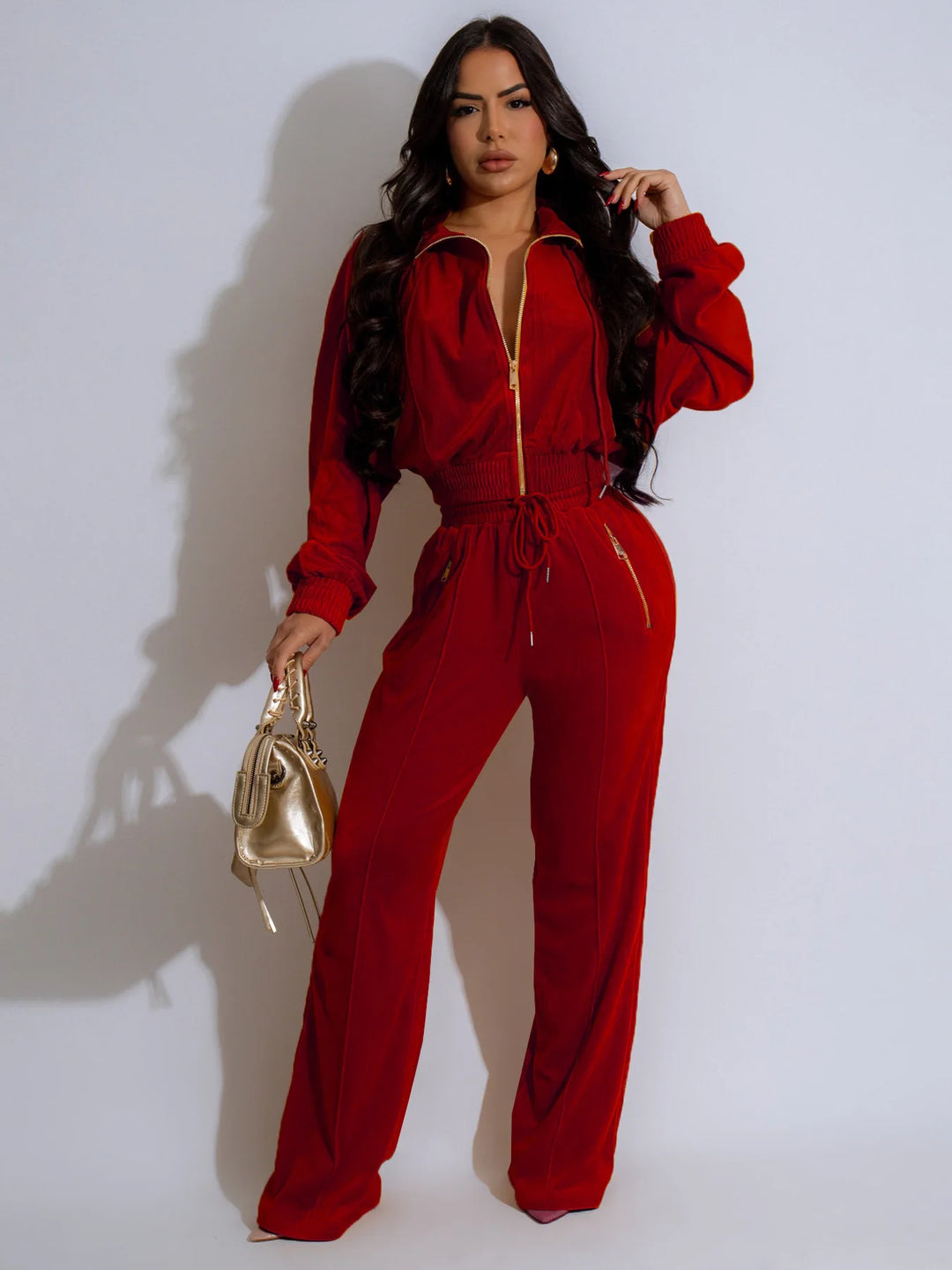 Women’s Velvet 2-Piece Tracksuit-HighTouch