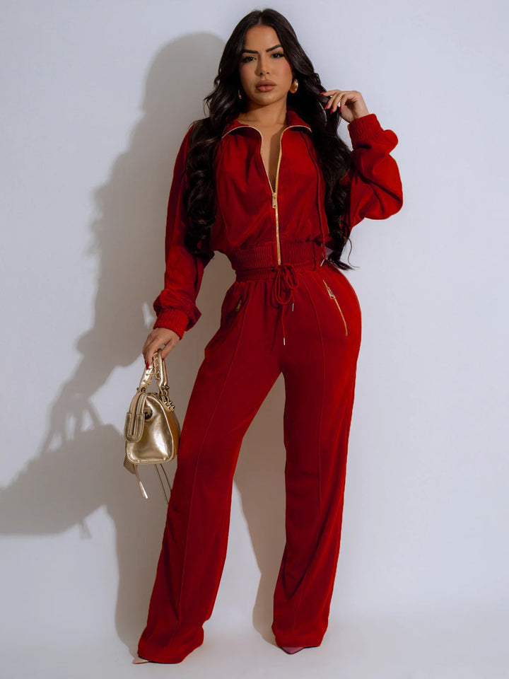Women’s Velvet 2-Piece Tracksuit-HighTouch