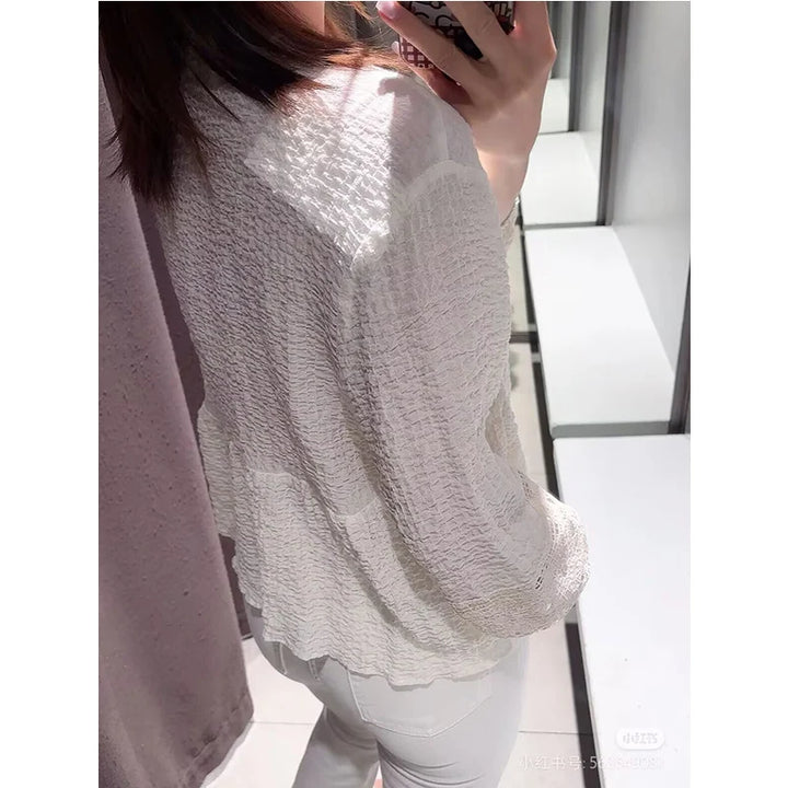 Elegant Loose O-Neck Summer Shirt for Women-HighTouch