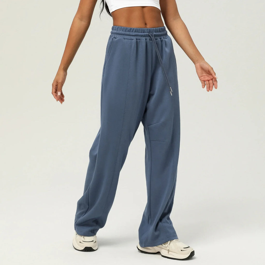 Women Cozy Wide Leg Sweatpants Soft Lounge Pants-HighTouch