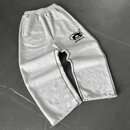 Streetwear Letter Embroidery Loose Sweatpants – Y2K Harajuku Wide-Leg Statement