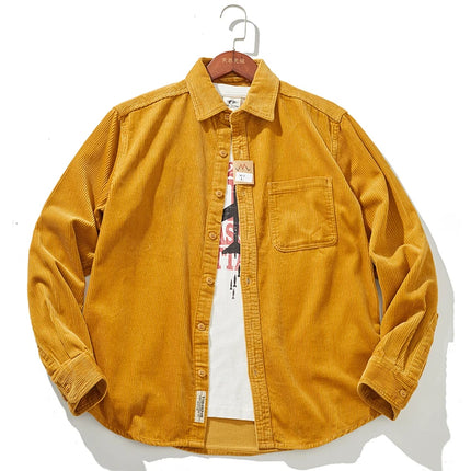 Thick Corduroy Shirt Jacket Men – Slim Fit Autumn Winter Outerwear