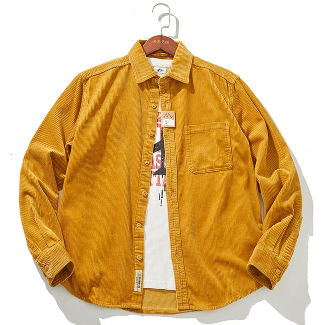 Thick Corduroy Shirt Jacket Men – Slim Fit Autumn Winter Outerwear