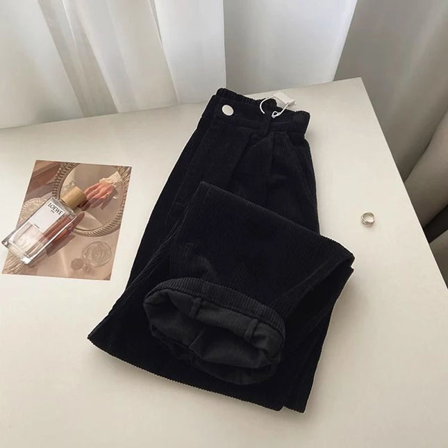 High Waist Corduroy Trousers