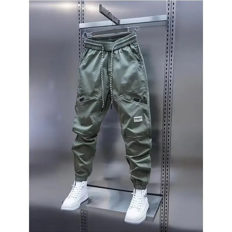 Men’s Breathable Harem-Style Straight Cargo Pants – Summer Comfort Trousers-HighTouch