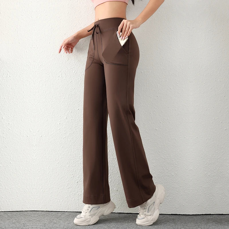 Wide-Leg Drawstring Sweatpants for Women-HighTouch