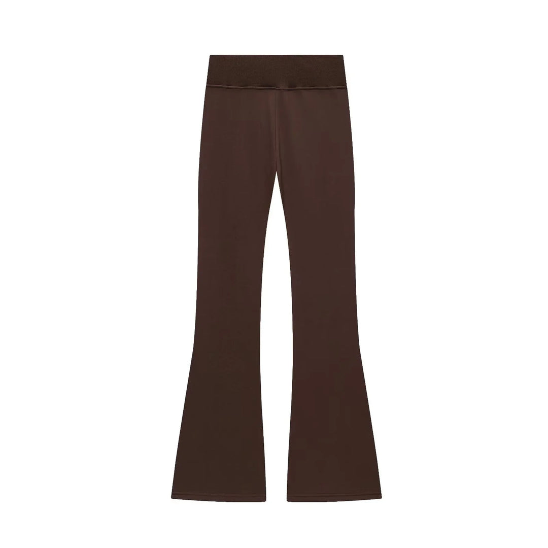 Women’s Fleece Jacket & High-Waisted Flared Pants – Autumn Set-HighTouch