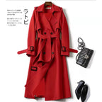 Phantasy Women’s Lace-Up British Style Trench Coat-HighTouch