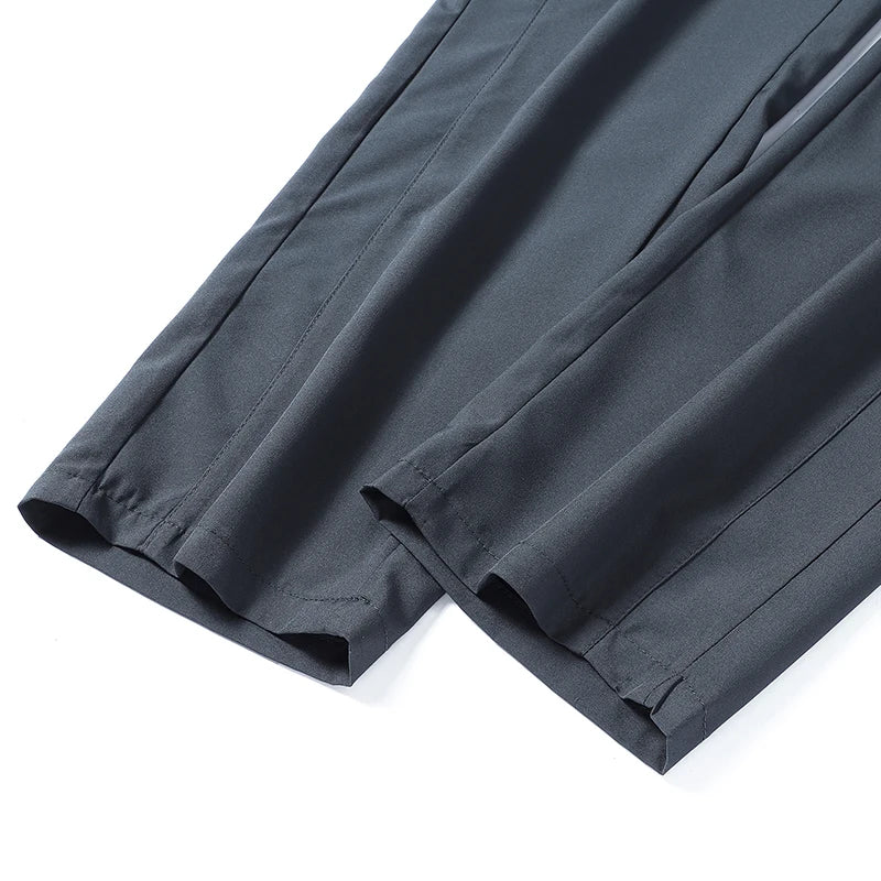 CHRLCK Men Running Pants Jogging Casual Summer Thin Sweatpants Quick Dry Ice Silk Straight Trousers Sports Gym Breathable Unisex