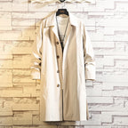 Oversized Monochrome Long Windbreaker Men's Jacket-HighTouch