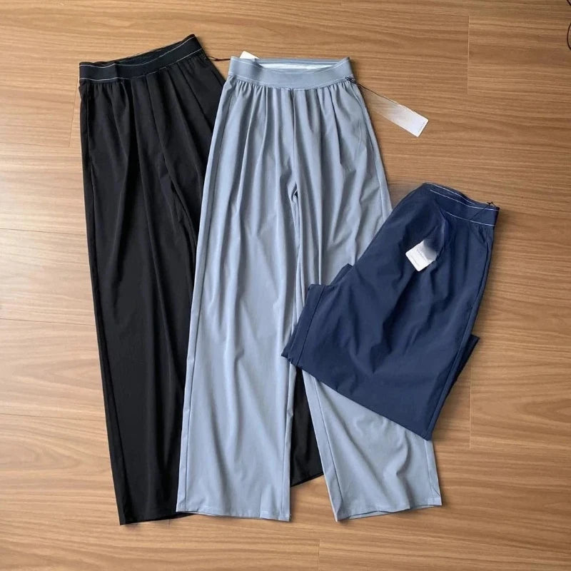 Women’s High-Waist Loose Wide-Leg Quick-Dry Pants-HighTouch